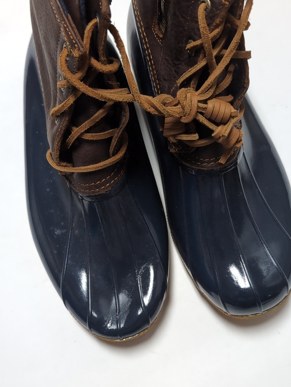 Sperry Navy and Brown Women's Waterproof Duck Boots - Picture 3 of 5